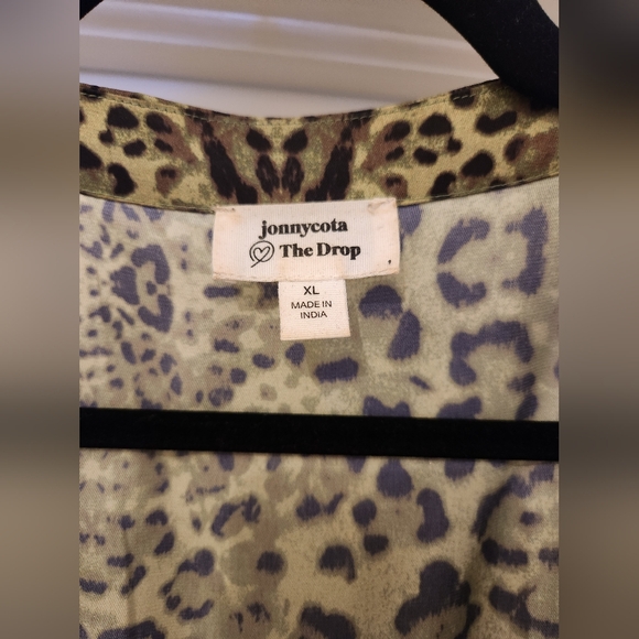 Jonny Cota Skingraft Making the Cut Green Leopard Animal Print Satin Jumpsuit XL - Picture 9 of 10